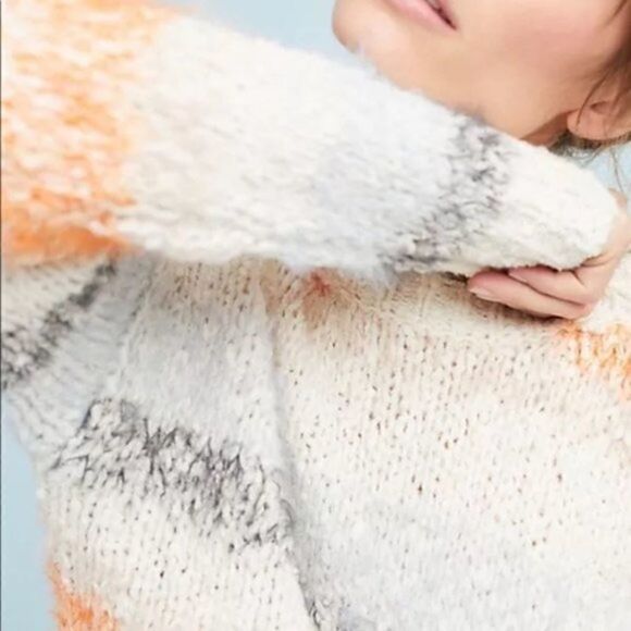Meadow Rue | Anthropologie | Kennedy Striped Fuzzy Tie Back Sweater | S - Picture 3 of 7